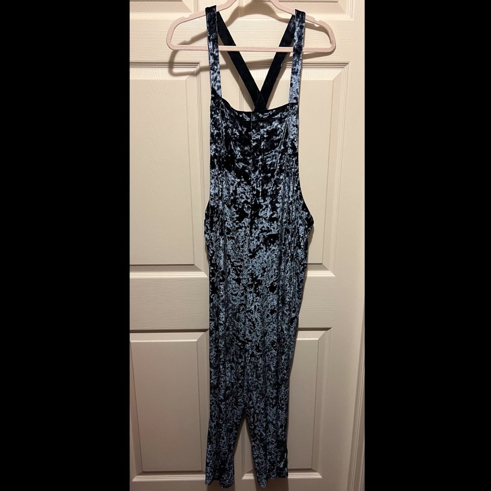 urban outfitters crushed velvet overalls